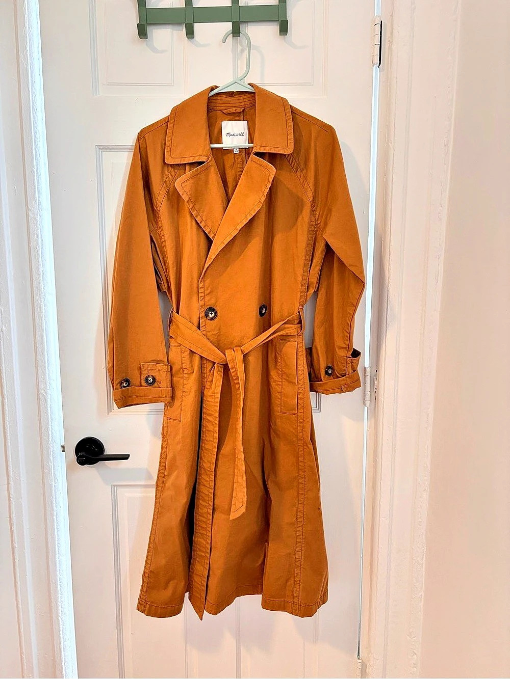 Madewell Belted Trench Coat in Candlelight Orange